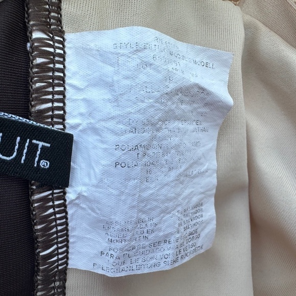 Miraclesuit Brown White Striped One Piece Swimsuit Women's Size 12 - 14? - Picture 9 of 9